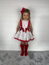 Load image into Gallery viewer, Ceyber Girls Red Fruit Double Bow Dress