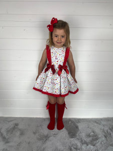 Ceyber Girls Red Fruit Double Bow Dress
