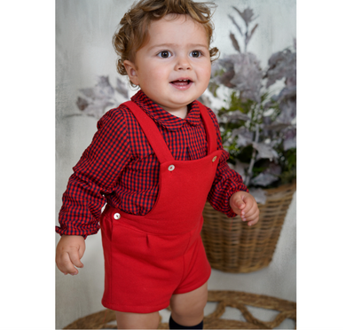 Dbb PETITBB Collection Baby Boys Red Check Romper Set PRE ORDER