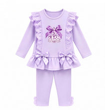 Load image into Gallery viewer, Giorgio Bambini Older Girls Lilac Frill Carousel Legging Set