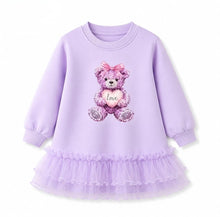 Load image into Gallery viewer, Giorgio Bambini Lilac Tulle Diamante Teddy Bear Dress