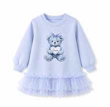 Load image into Gallery viewer, Giorgio Bambini Blue Tulle Diamante Teddy Bear Dress