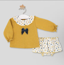 Load image into Gallery viewer, PRE ORDER Rapife Baby Girls Mustard Tree Skirted Jam Set