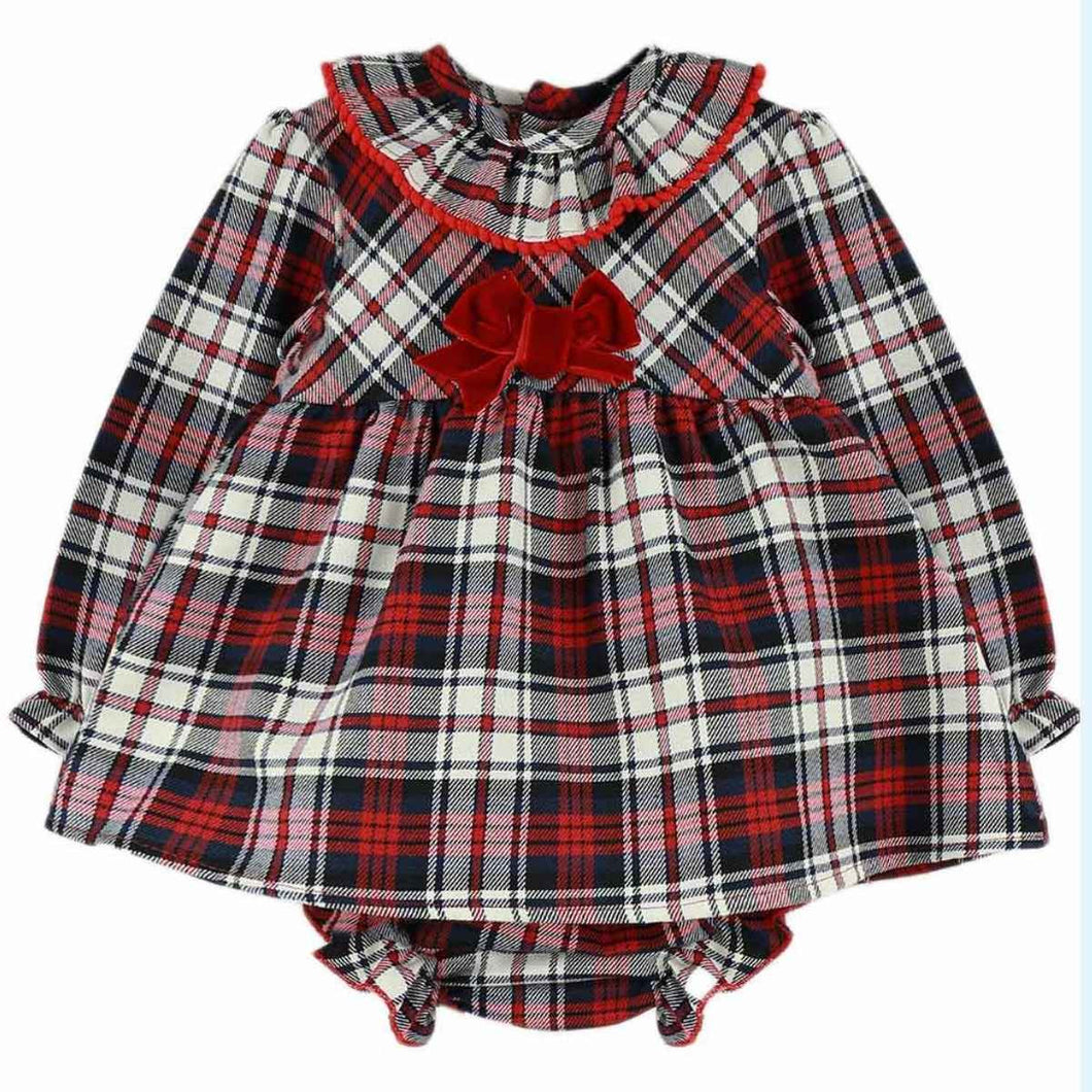 Baby Ferr Baby Girls Red and Navy Tartan Dress