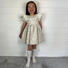 Load image into Gallery viewer, Ceyber Girls Tan Smocked Collar Dress