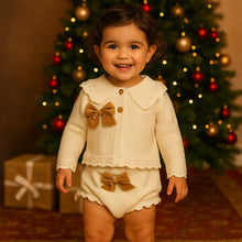 Load image into Gallery viewer, Dulce De Fresa Baby Girls Cream Knit Set