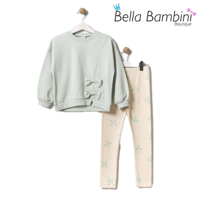 Mint Side Bows Legging Set 2Y-5Y