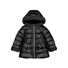 Load image into Gallery viewer, Mayoral Older Girls Black Metallic Faux Fur Puffer Coat