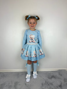 Giorgio Bambini Blue Teddy Skirt Set
