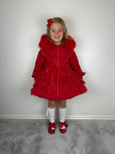 Load image into Gallery viewer, Wee Me Red Ruffle Coat