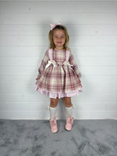 Load image into Gallery viewer, Ceyber Girls Double Bow Cream and Pink Dress