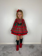 Load image into Gallery viewer, Ceyber Red Tartan Dress