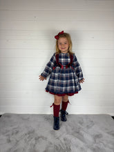 Load image into Gallery viewer, Ceyber Girls Double Bow Red and Navy Dress