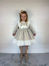 Load image into Gallery viewer, Ceyber Girls Tan Check Dress