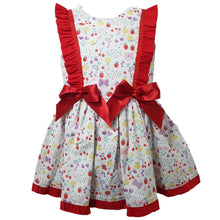 Load image into Gallery viewer, Ceyber Girls Red Fruit Double Bow Dress