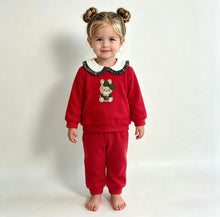 Load image into Gallery viewer, iDO Baby Girls Tartan Bunny Lounge Set