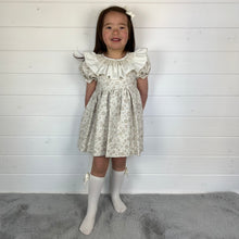 Load image into Gallery viewer, Ceyber Girls Tan Smocked Collar Dress