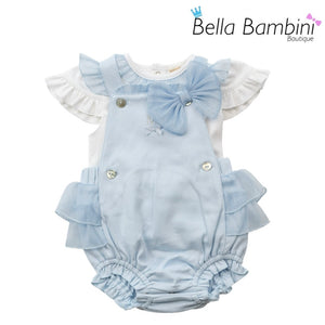 Mintini Baby Girls Blue Romper Set