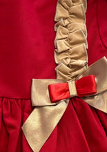 Load image into Gallery viewer, Ceyber Girls Red &amp; Tan Double Bow Dress