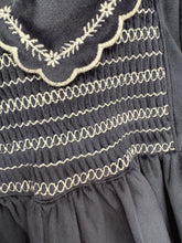 Load image into Gallery viewer, Deolinda Navy Velvet Smocked Dress