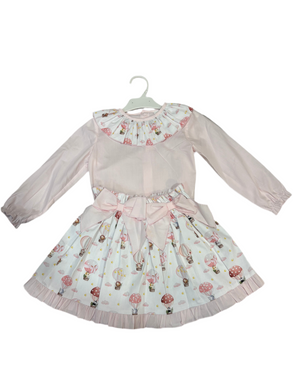 Ceyber Girls Pink Hot Air Balloon Skirt Set