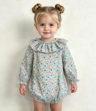 Load image into Gallery viewer, Ceyber Baby Girls Blue &amp; Pink Floral Romper