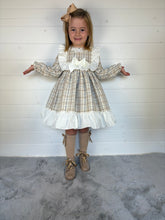 Load image into Gallery viewer, Ceyber Girls Tan Check Dress