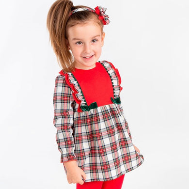 Alber Red And White Tartan Dress  6M-6Y