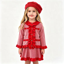 Load image into Gallery viewer, Beau Kid Girls Red Three Piece Knit Skirt Set
