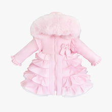 Load image into Gallery viewer, Wee Me Pink Ruffle Bow Front Coat