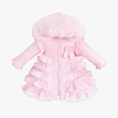 Wee Me Pink Ruffle Bow Front Coat