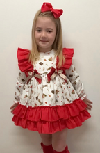 Load image into Gallery viewer, Ceyber Girls Red Fairy-Tale Ruffle Dress