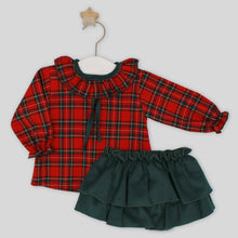 Load image into Gallery viewer, Rapife Girls Green And Red Tartan Jam Set