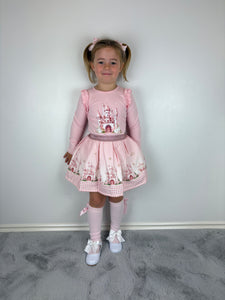 Giorgio Bambini Pink Castle Skirt Set