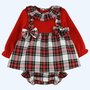 Baby Ferr Baby Girls Red Check Dress