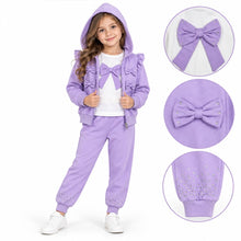 Load image into Gallery viewer, Giorgio Bambini Older Girls Lilac Bow 3 Piece Lounge Set