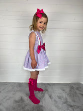 Load image into Gallery viewer, Ceyber Girls Lilac Cherry Double Bow Dress