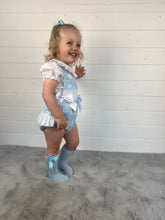 Load image into Gallery viewer, Ceyber Baby Girls Blue Bunny Romper