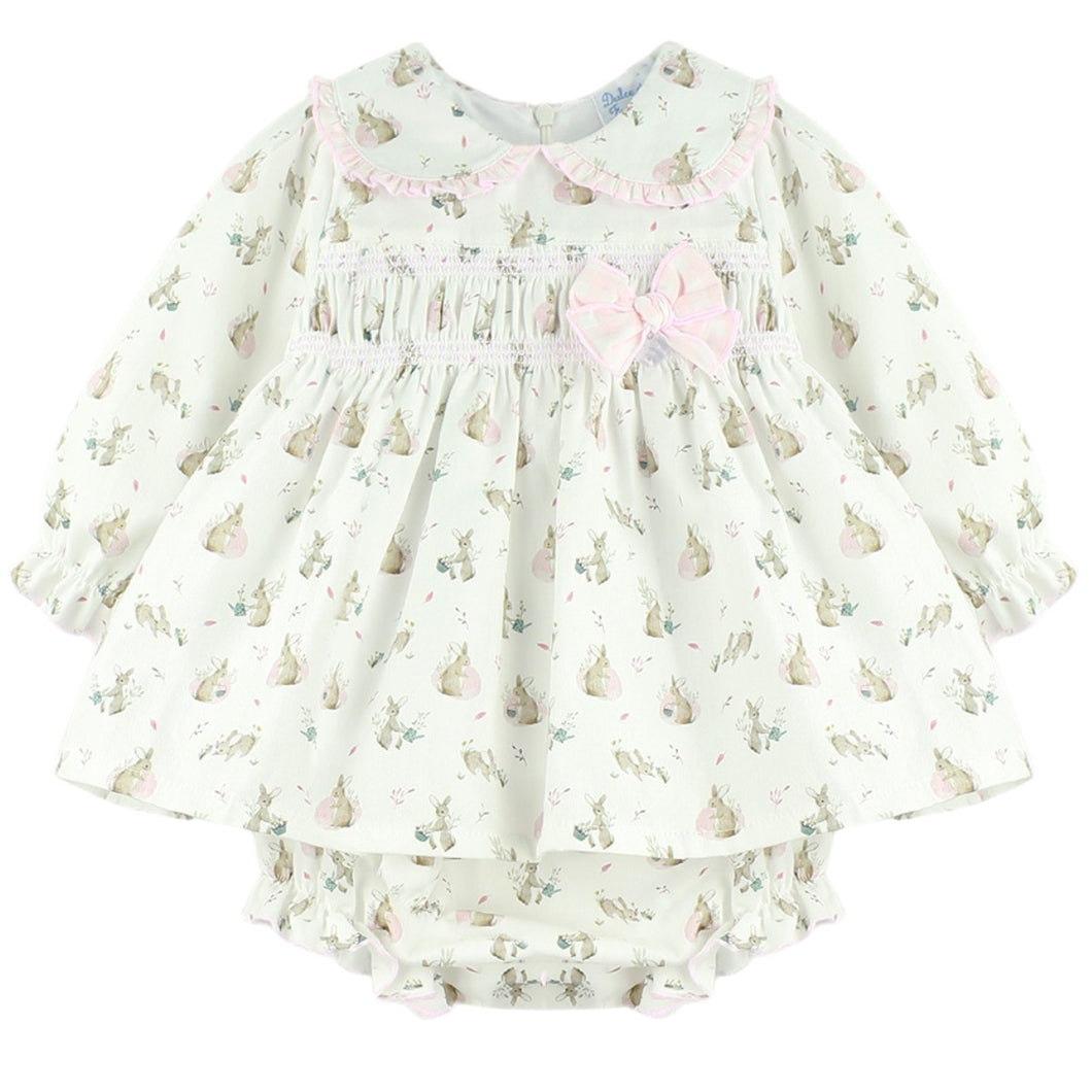Dulce De Fresa Baby Girls Bunny Print Dress
