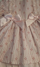 Load image into Gallery viewer, Ceyber Girls Pink Floral Stripe Double Bow Dress