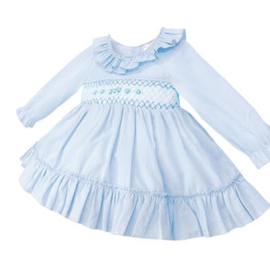 Wee Me Baby Girls Blue Smock Dress