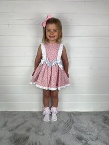 Ceyber Girls Pink Cherry Double Bow Dress