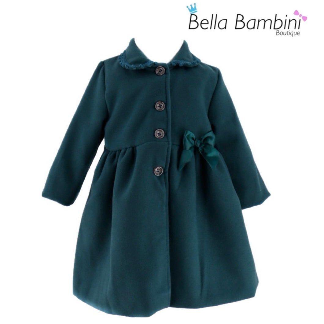 Dulce De Fresa Girls Woollen Green Coat