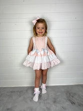 Load image into Gallery viewer, Ceyber Girls Pink Stripe Puffball Style Dress