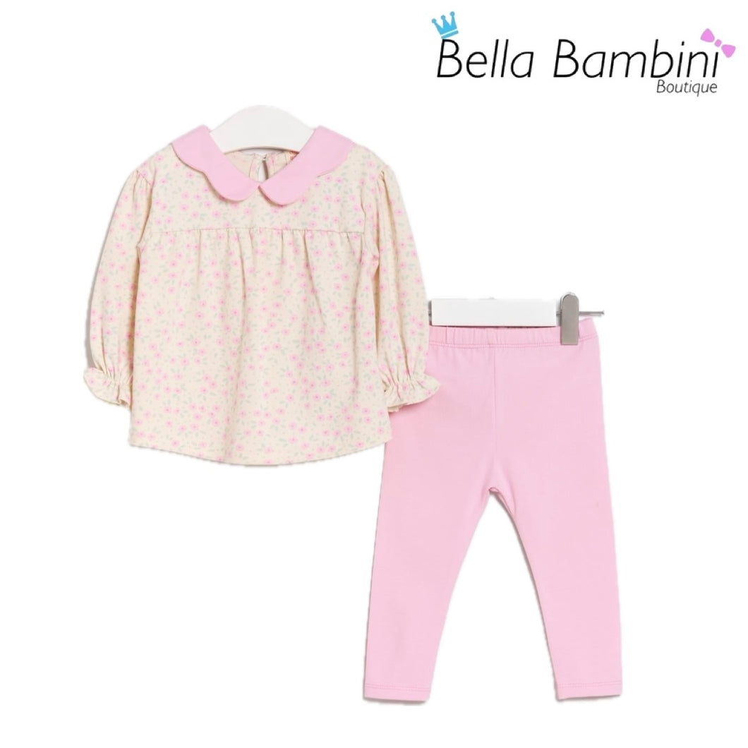 Pink Floral Legging Set 9M-24M