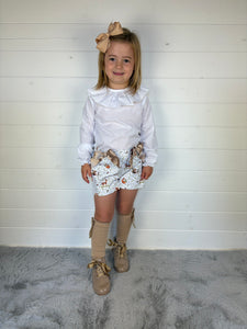 Ceyber Girls Tan Woodland Short Set