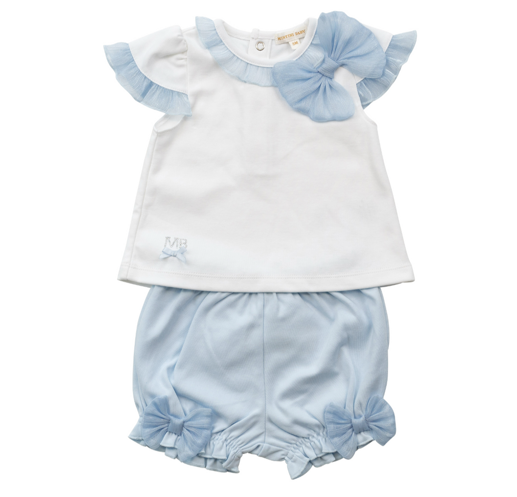 Mintini Baby Girls Blue Short Set