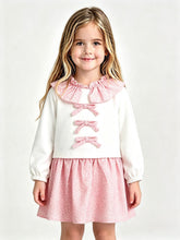 Load image into Gallery viewer, Rapife Girls Pink Ditsy Bow Jumper Dress