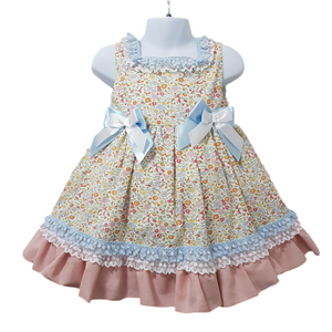 Ceyber Older Girls Pink and Blue Floral Dress