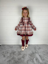 Load image into Gallery viewer, Ceyber Girls Double Bow Burgundy and Pink Dress